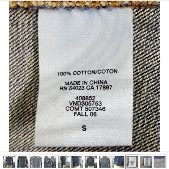 Jeans Jacket women sz S pleated front Gap 1969 Dark blue Denim 100% cotton - Picture 10 of 12